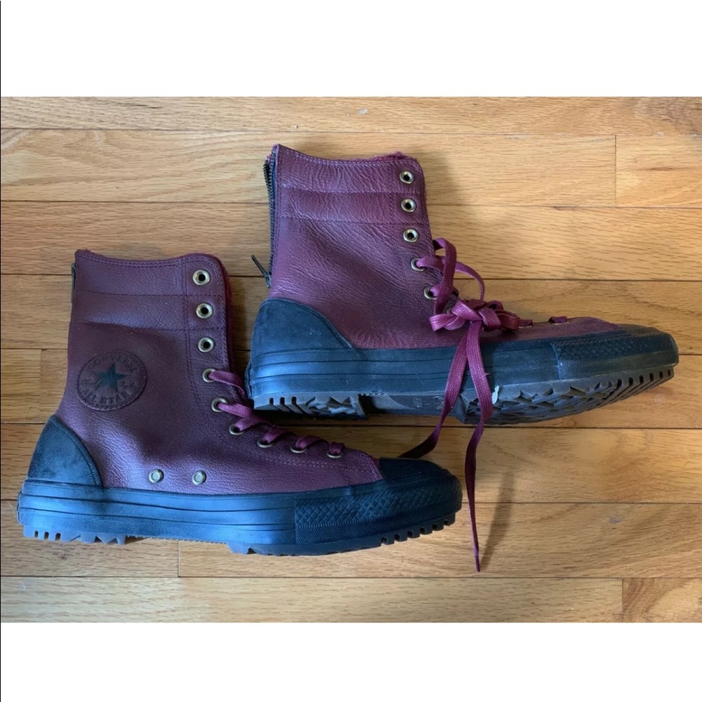 Converse Chuck Taylor Hi Rise Bordeaux/Black Leather Boots NEW